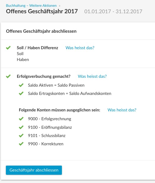 Jahresabschluss bexio 2
